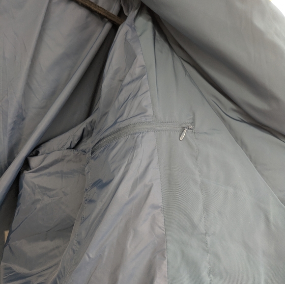 Universal Standard Beautiful Blue Kandra Wrap Puffer Shawl Collar Coat - Picture 4 of 5